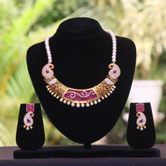 Imperial Ruby Pearl Necklace Set