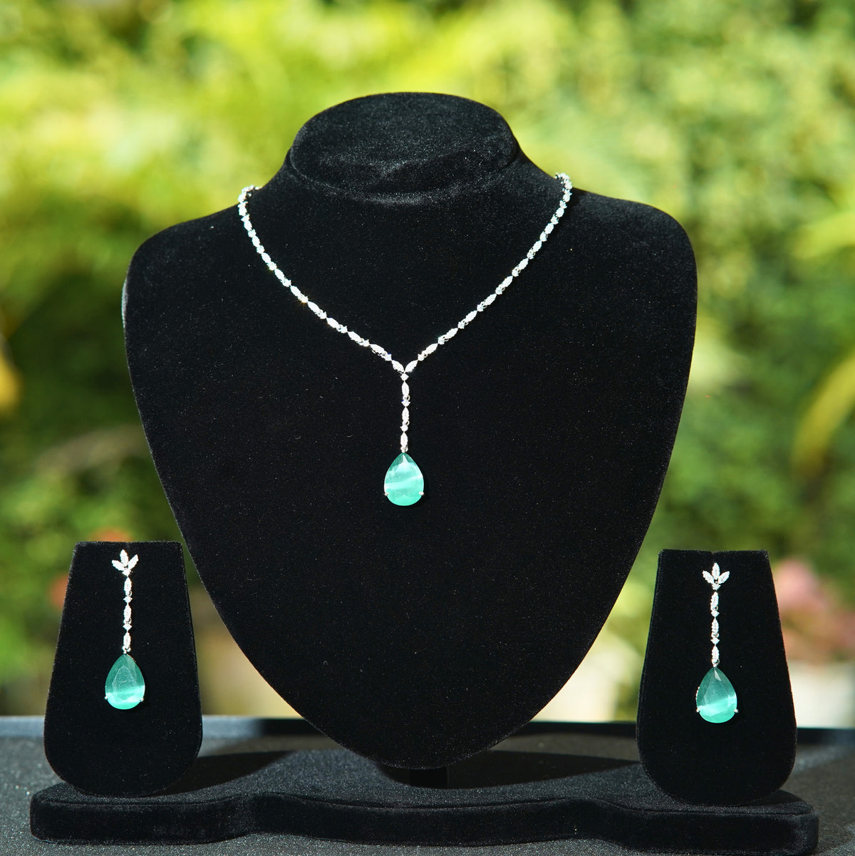 Aqua Blue Crystal Drop Set