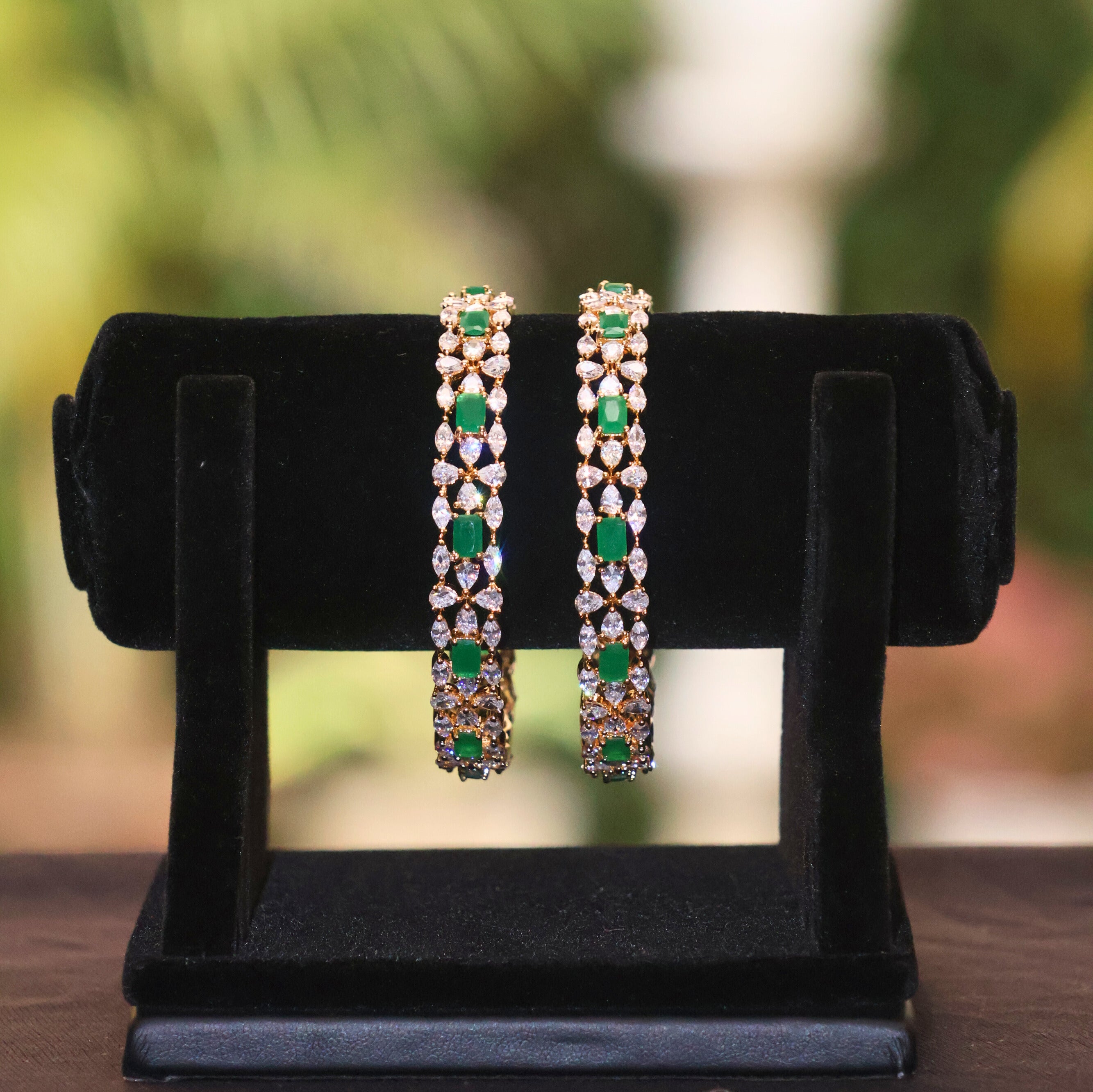 Emerald Sparkle Bangles