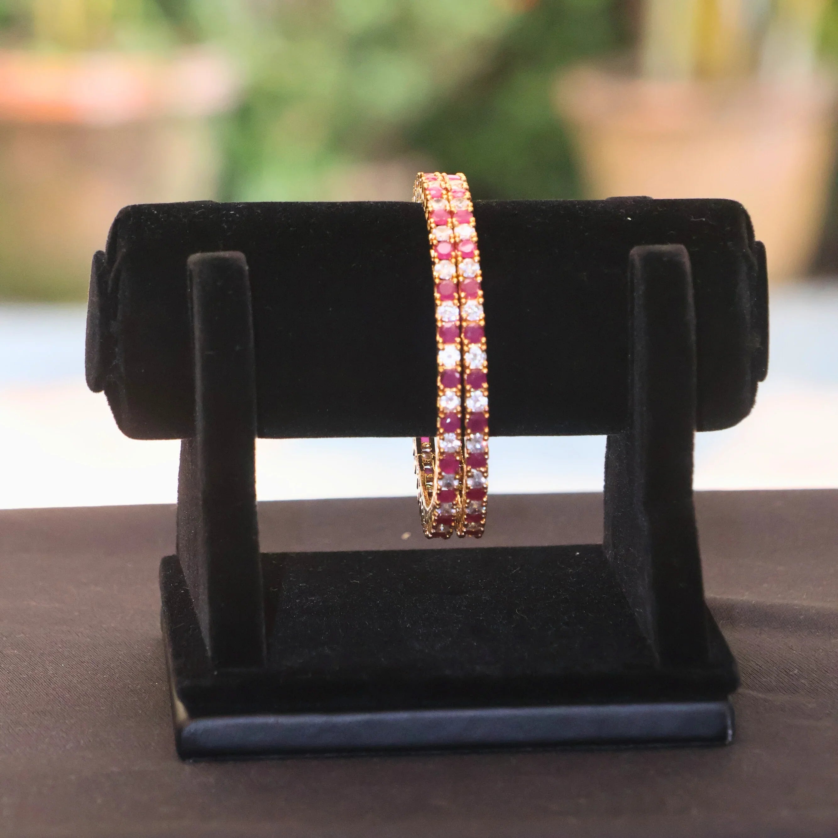Ruby & Zircon Running Bangles