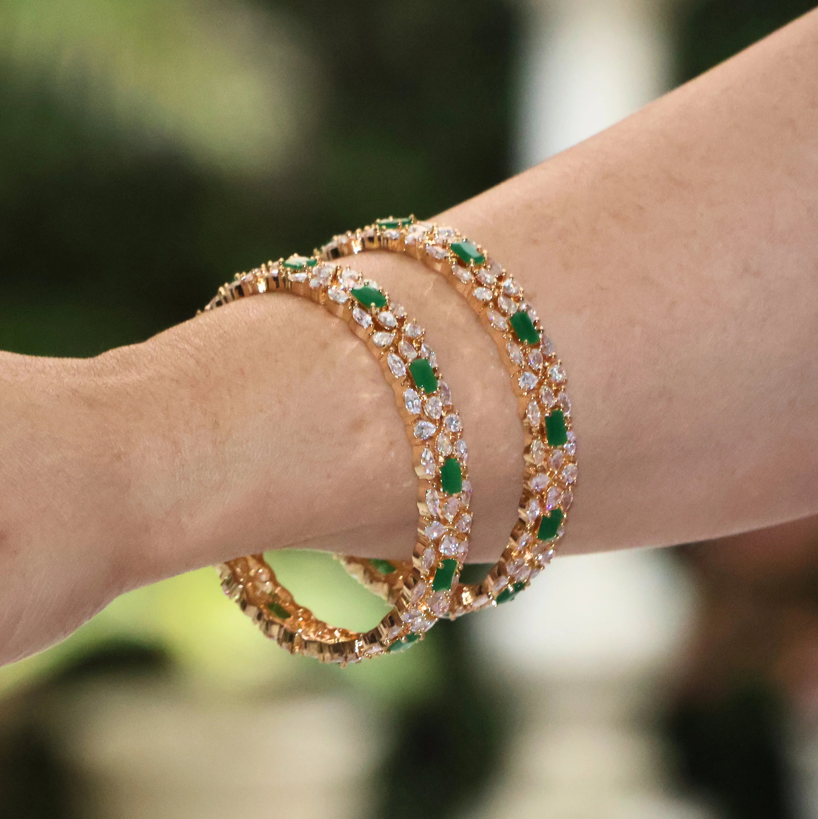 Emerald Sparkle Bangles