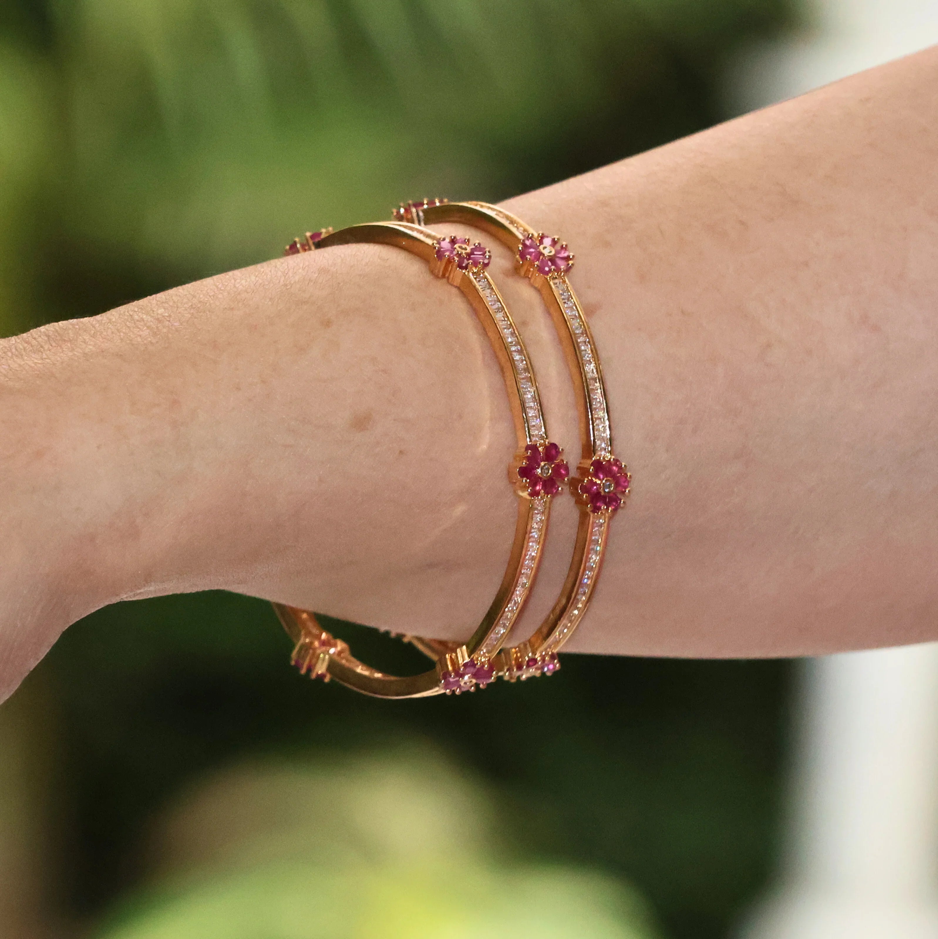 Floral Pink Bangles