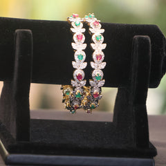 Emerald & Ruby Leaf Bangles
