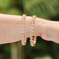 Leaf Motif Zircon Bangles