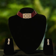 Maroon Onyx Choker Set